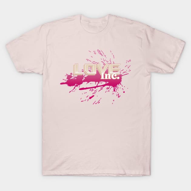 Love Inc - Cream/Pink T-Shirt by MerlinArt